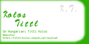 kolos tittl business card